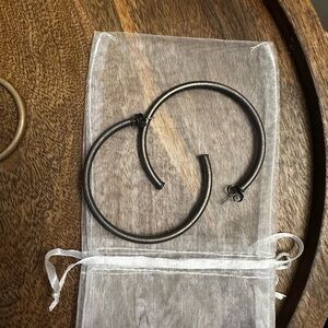 Sheila Fajl Charcoal Hoop Earrings
